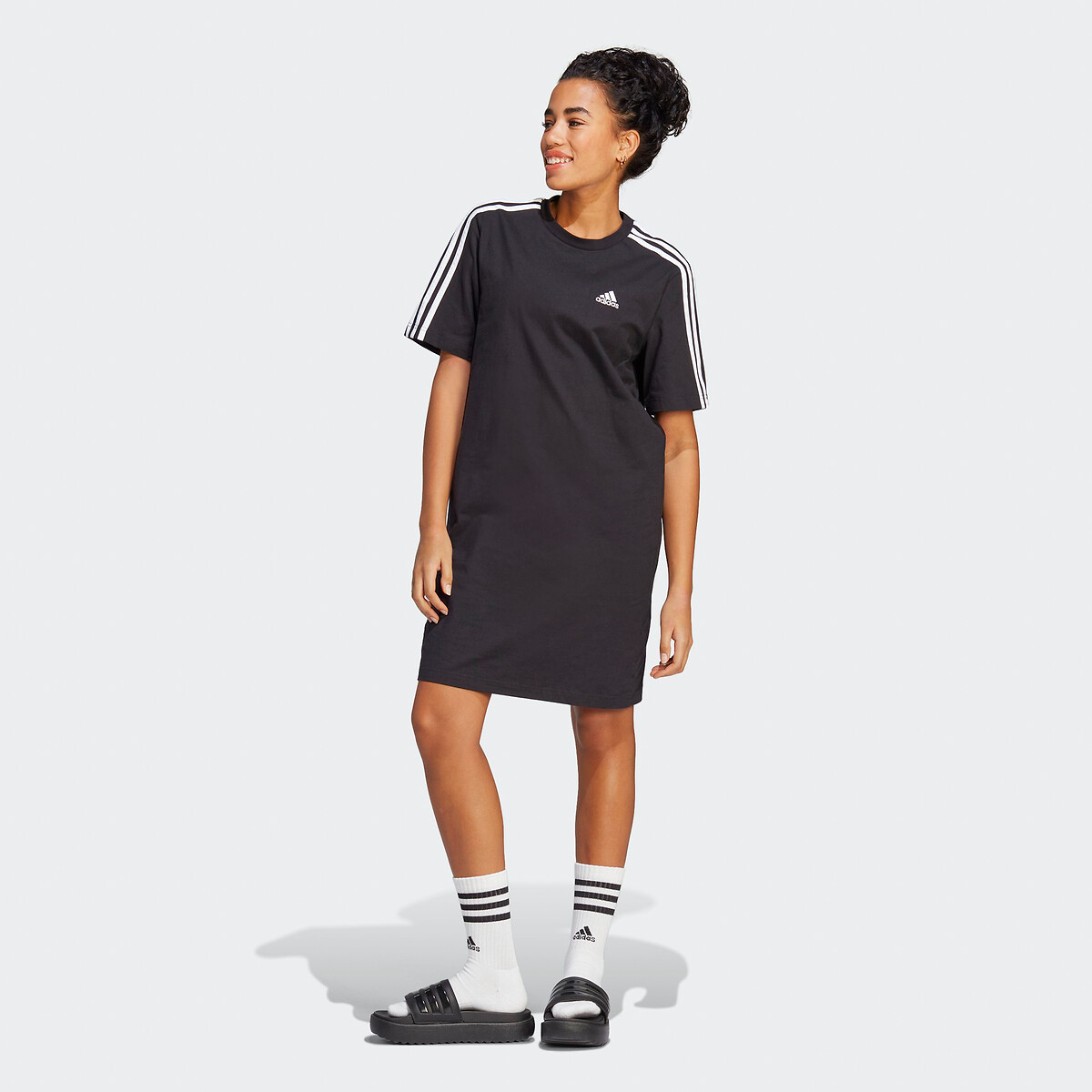 jurk essentials 3-stripes zwart Sportswear | La Redoute