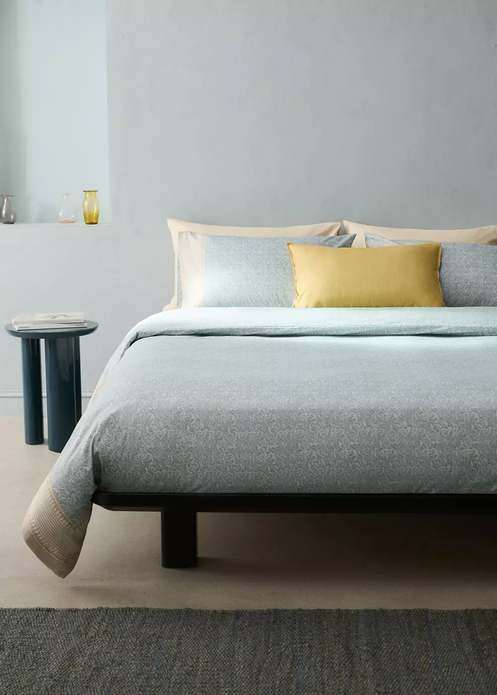 Housse de couette percale fleur décorative frise rayures Lit 90 cm, MANGO HOME