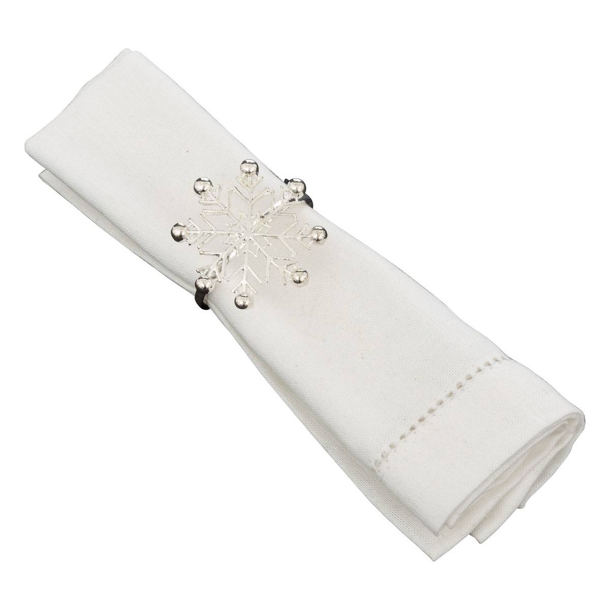 Rond de serviette flocon argenté x2, FEERIC LIGHTS & CHRISTMAS