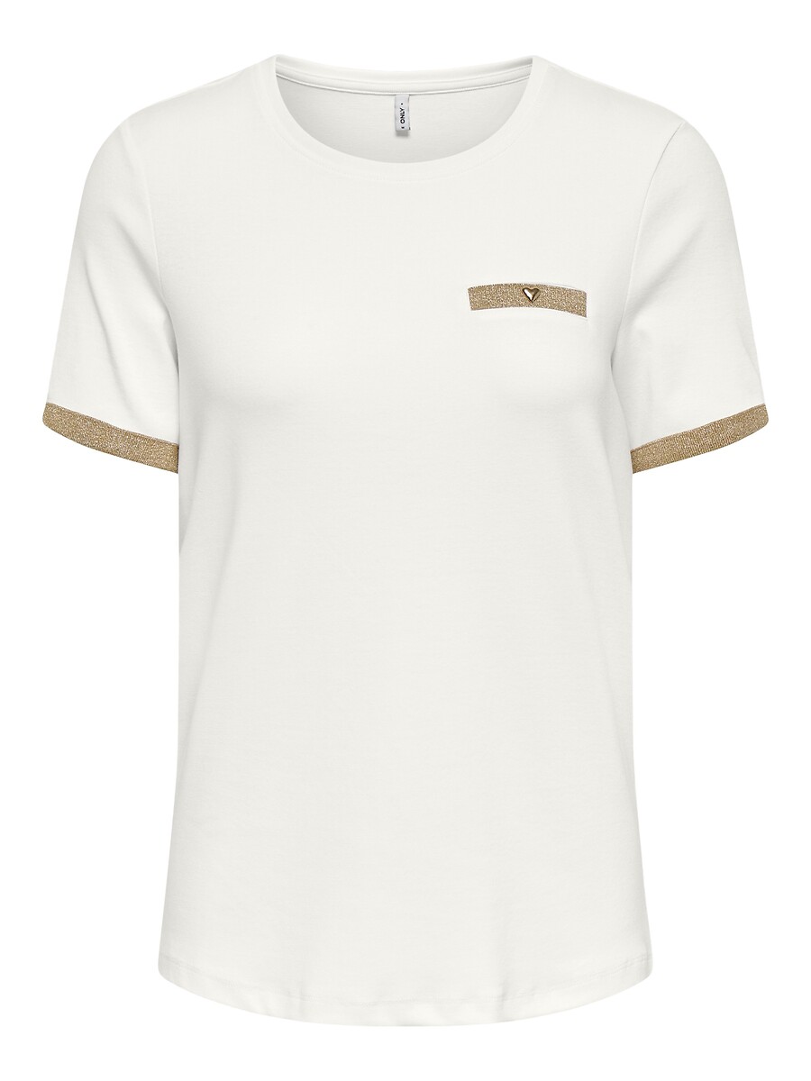 T-shirt a maniche corte, dettaglio sul petto, ONLY