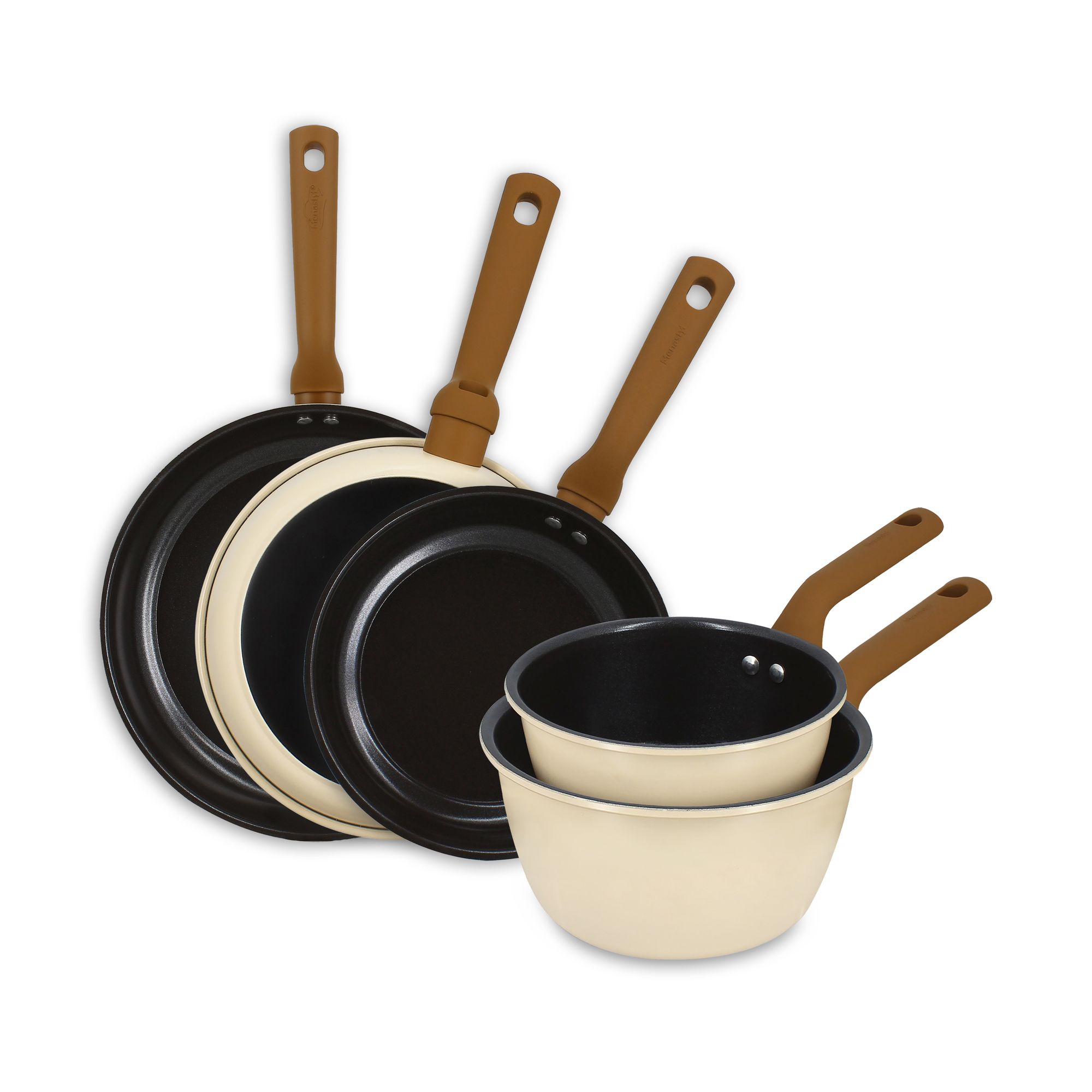 Batterie de cuisine 5 pièces en acier carbone, PRATICOOK, MENASTYL