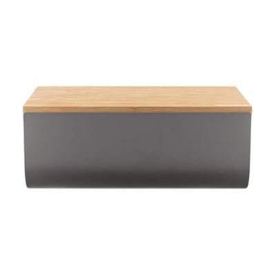 Boîte à pain noire et planche à découper en bois - ON RANGE TOUT