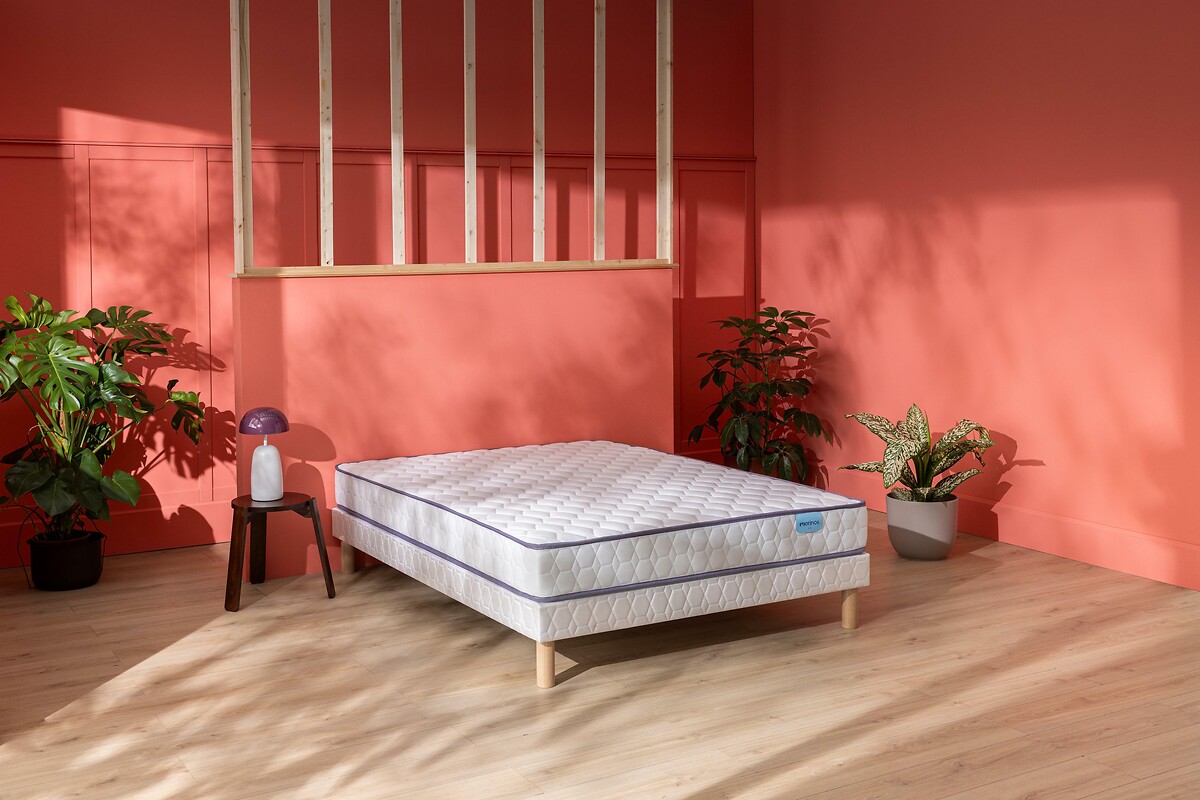 Ensemble matras met pocketveren + bedbodem Natty