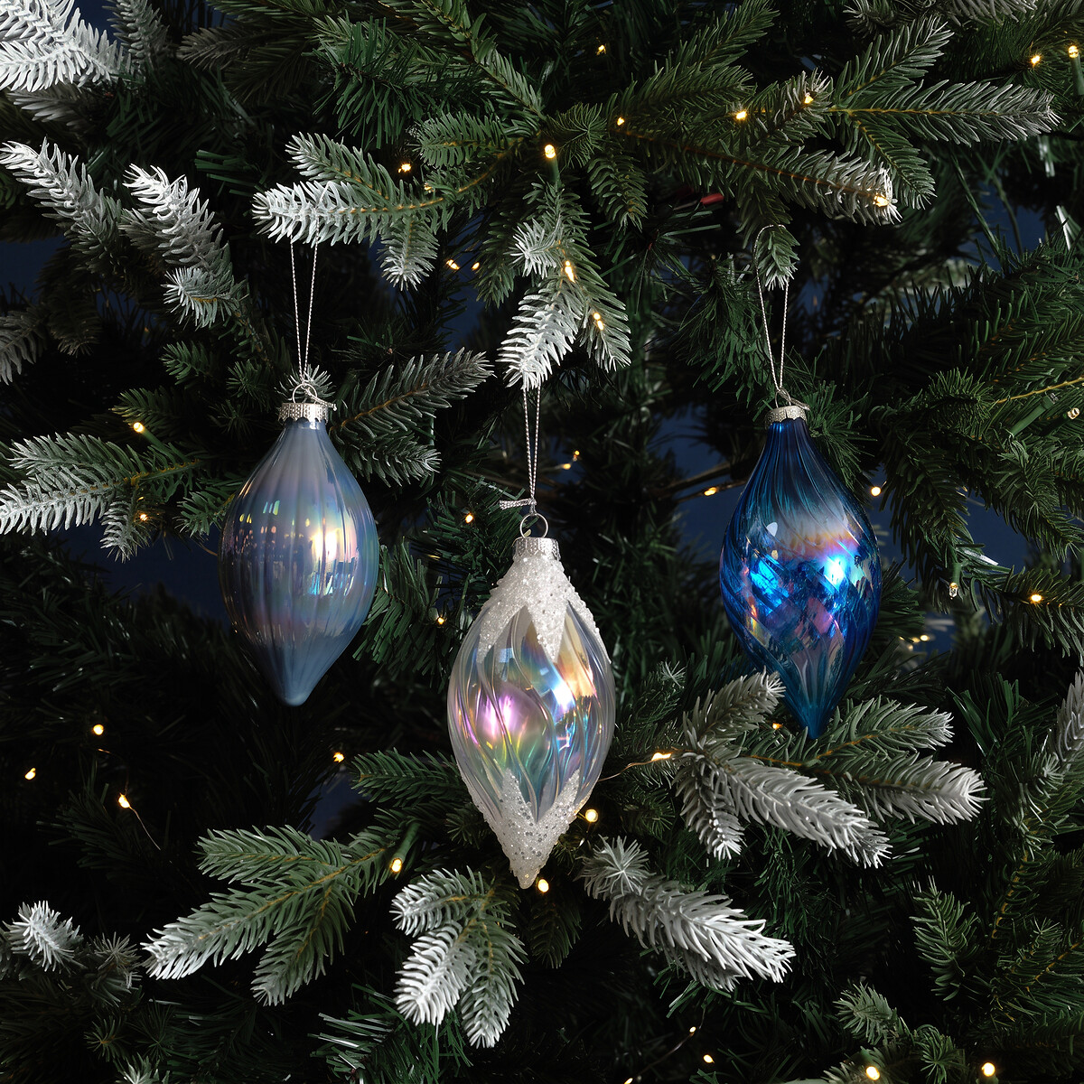 Set of 3 Assorted Irridescent Blue, SO'HOME
