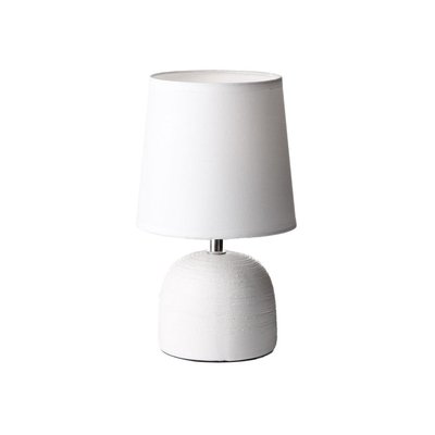 Lampe à poser ronde céramique blanche effet naturel - 16x16x27.5cm WADIGA