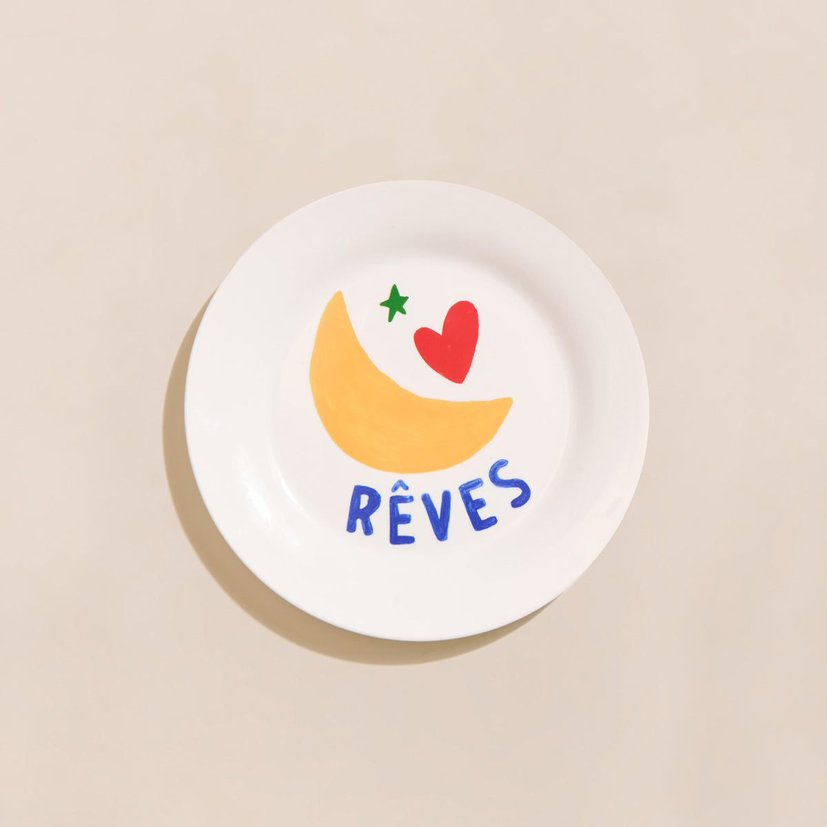 L'assiette Rêves en porcelaine, VŒUX, EMOI EMOI