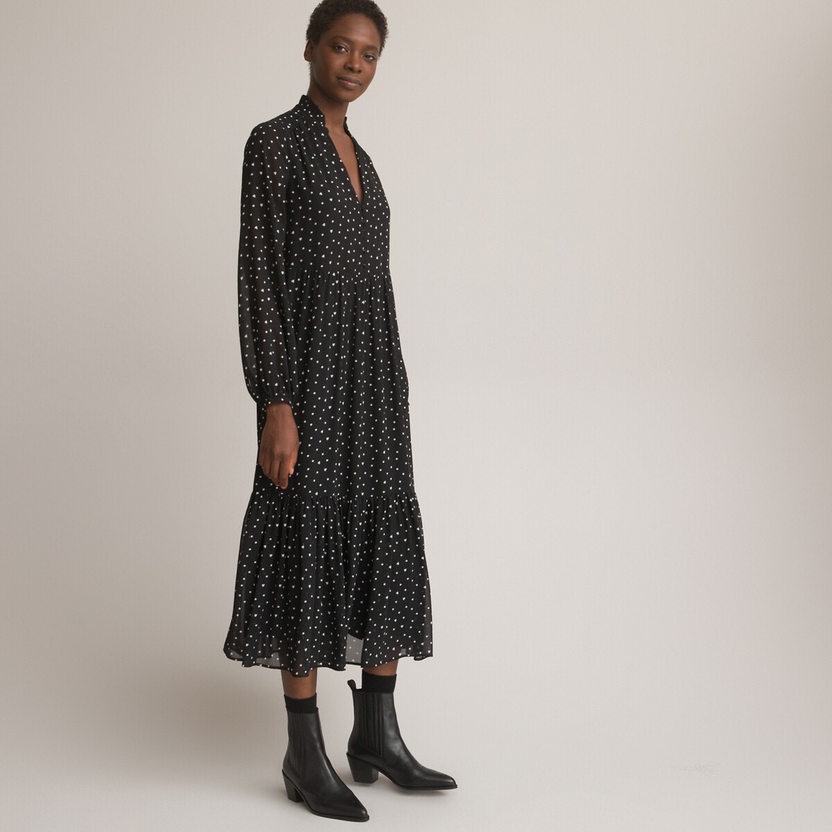 Robe longue noire la redoute new arrivals