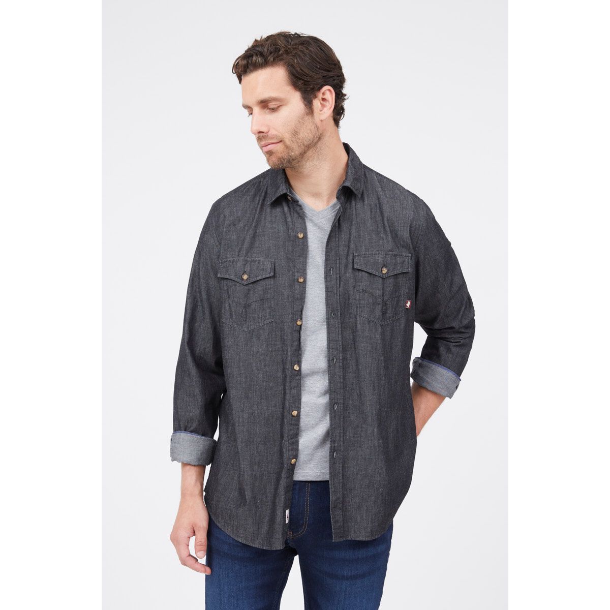 Chemise en sales jean noir homme