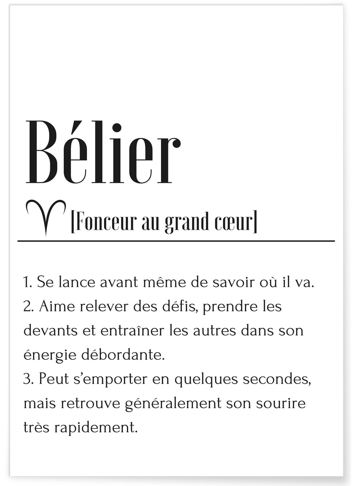 Affiche Définition Bélier, L'AFFICHERIE