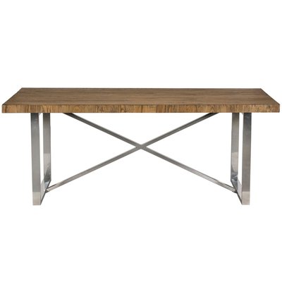 Table de salle à manger style moderne bois et métal 240 cm déco contemporaine RIVERSIDE PIER IMPORT