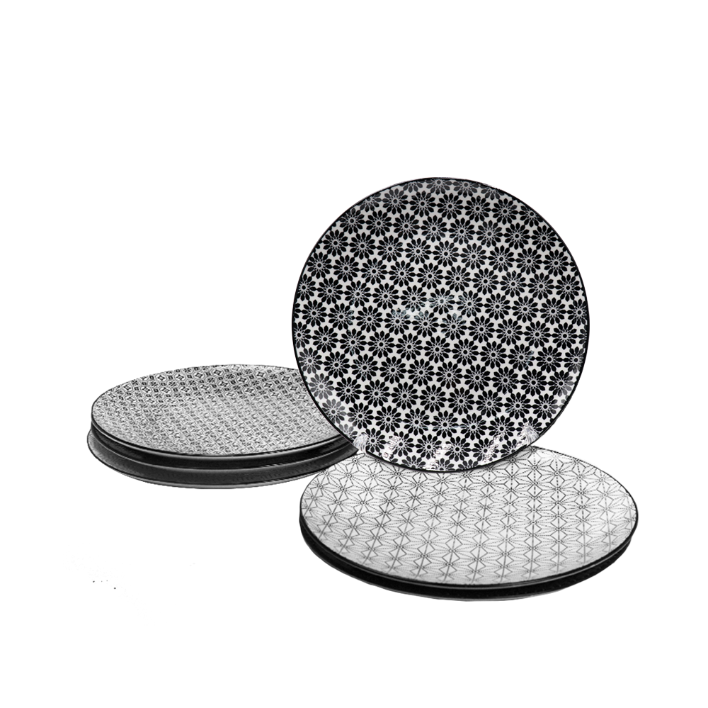 Lot de 6 assiettes à dessert, design 2, KOMAE, ARTIME
