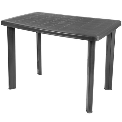 Table de jardin rectangulaire plastique gris anthracite 100x70x72.5cm WADIGA