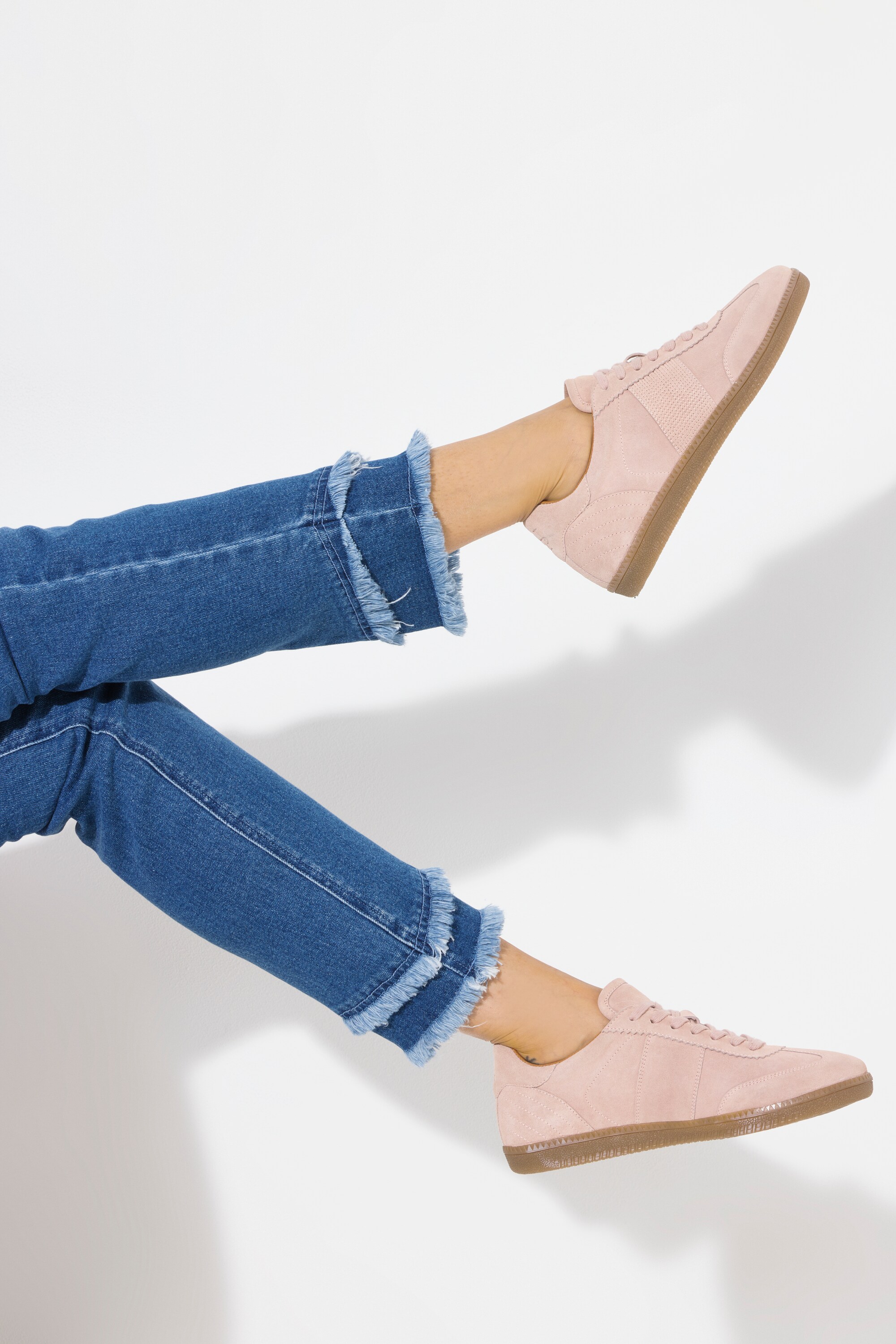 Sneakers en cuir suédé – largeur H , pied large, ULLA POPKEN