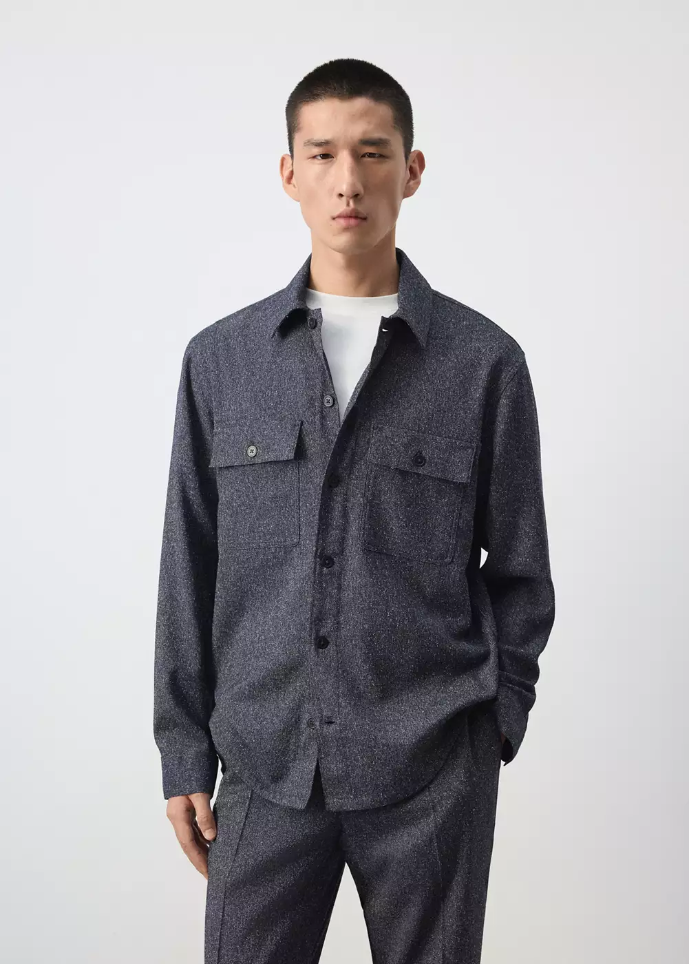 Surchemise regular fit texturée, MANGO MAN