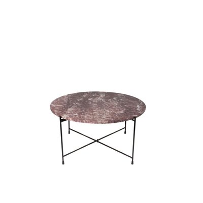 Table basse ronde en marbre et pieds en métal noir D70 - MELBA AMADEUS