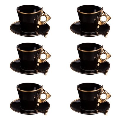 Coffret de 6 tasses à café avec sous tasses Libra TABLE PASSION
