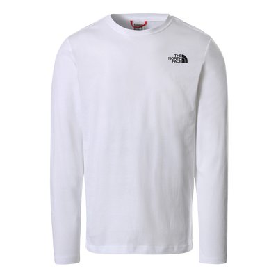 Red Box Cotton T-Shirt with Logo Print and Long Sleeves THE NORTH FACE