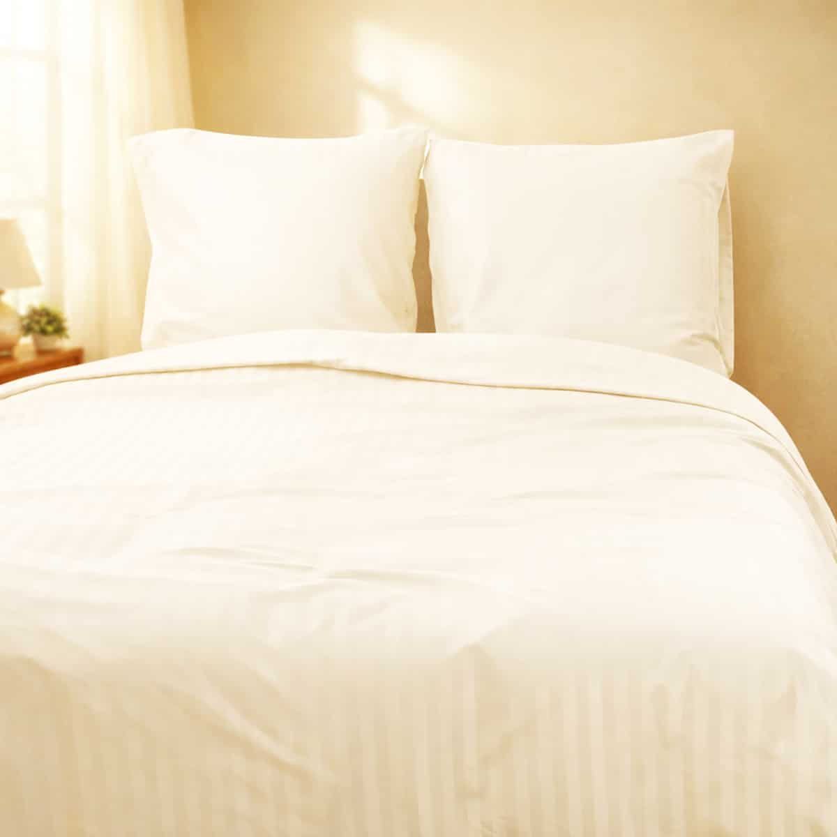 Parure De Lit 4 Pièces 100% Coton Supima ELS 1000 Fils - Satin Luxueux Ultra Doux Pour Grand Lit Queen, Blanc