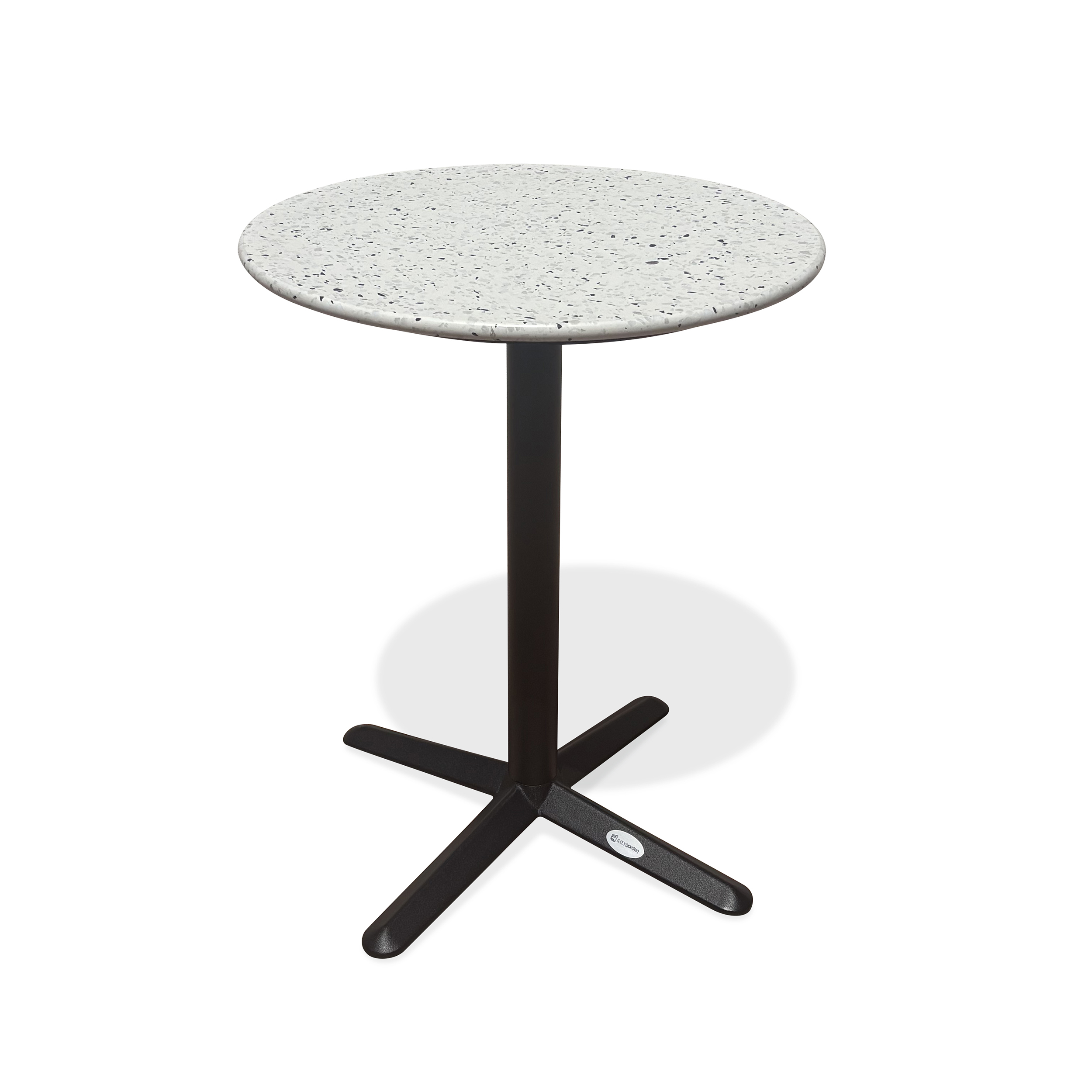 Table ronde de jardin en acier et plateau terrazzo BISTRO, DCB GARDEN