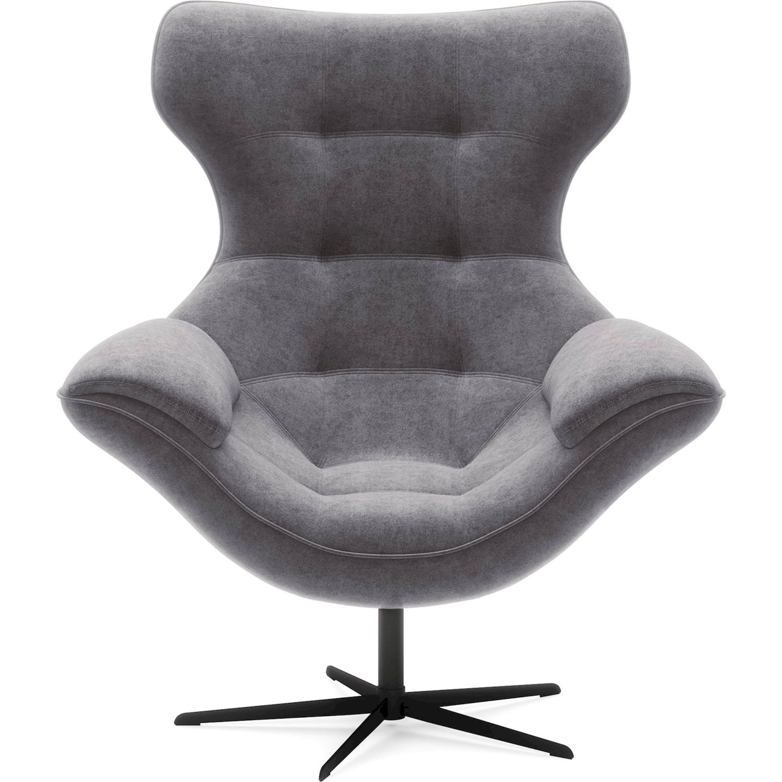 Fauteuil pivotant capitonné en velours, RECOLLECTION