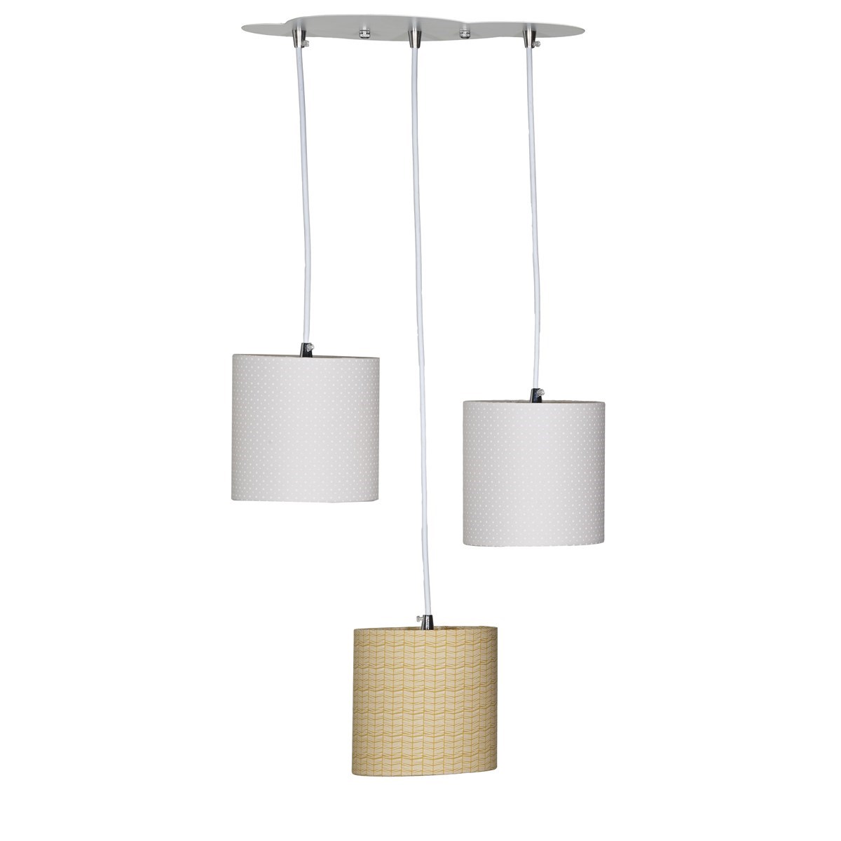 Suspension Lumineuse Trio Plafonnier en coton, SAUTHON