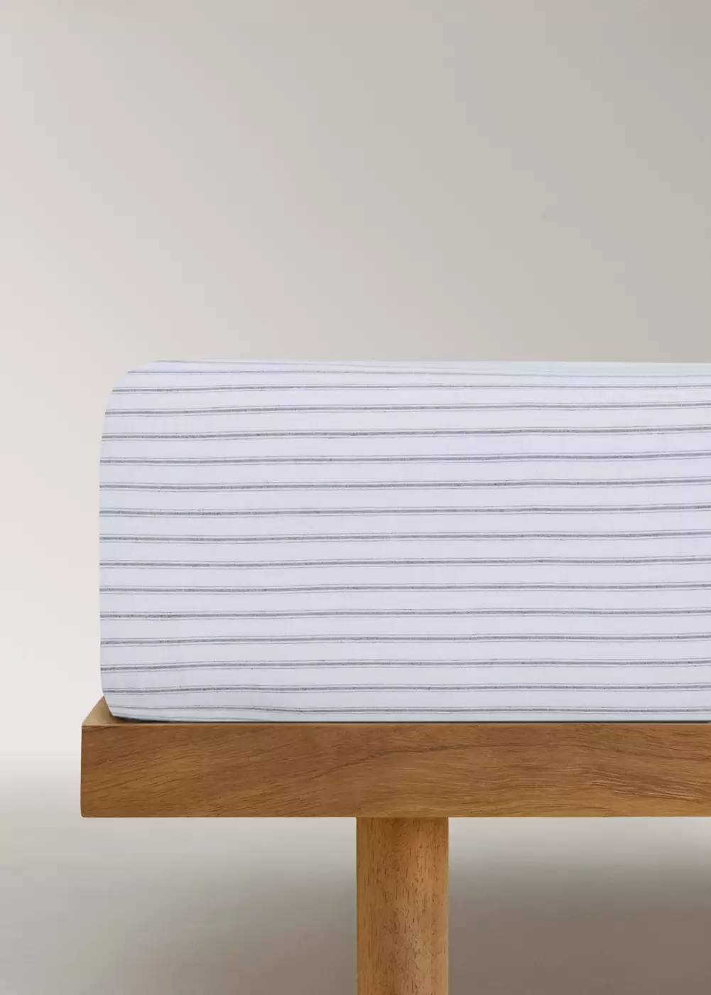 Drap-housse enfant coton seersucker à rayures lit 90 cm, MANGO HOME