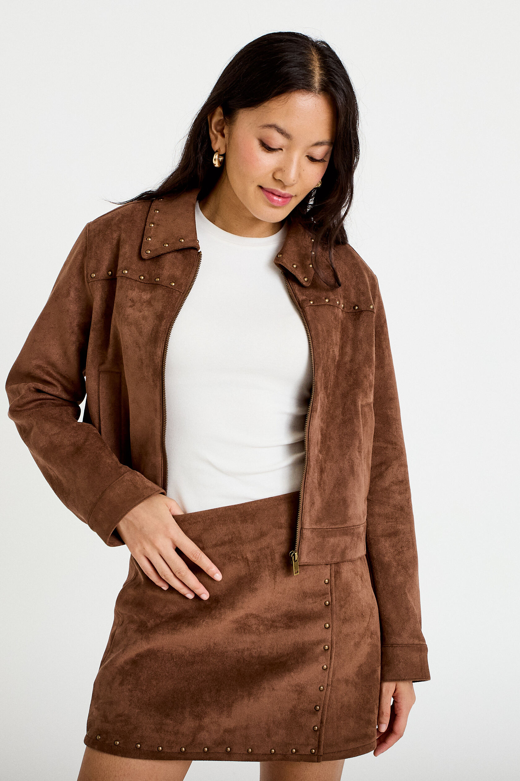 Veste droite cropped col tailleur, CACHE CACHE