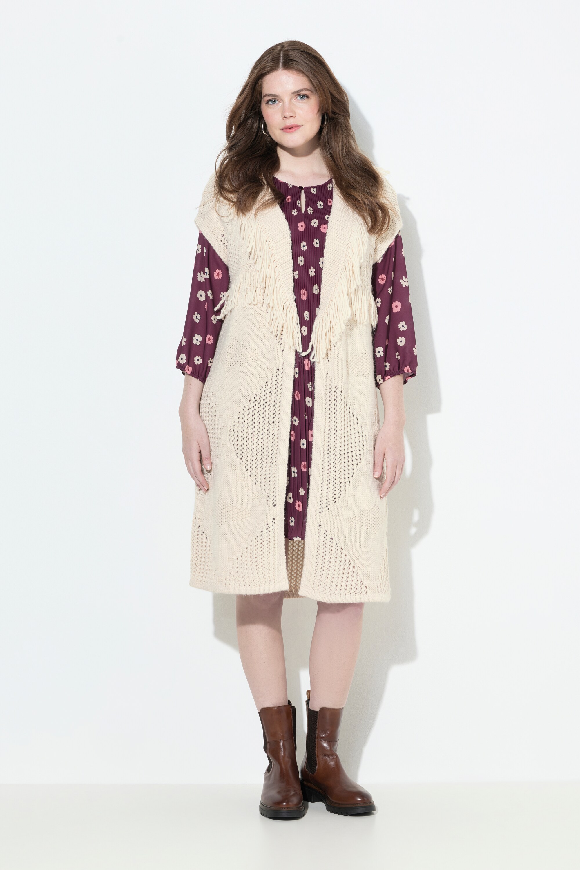 Cardigan long et oversize, coupe ouverte, ULLA POPKEN