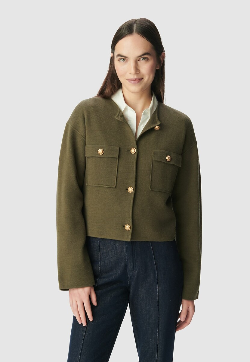 Crew Neck Cardigan with Pockets, IKKS