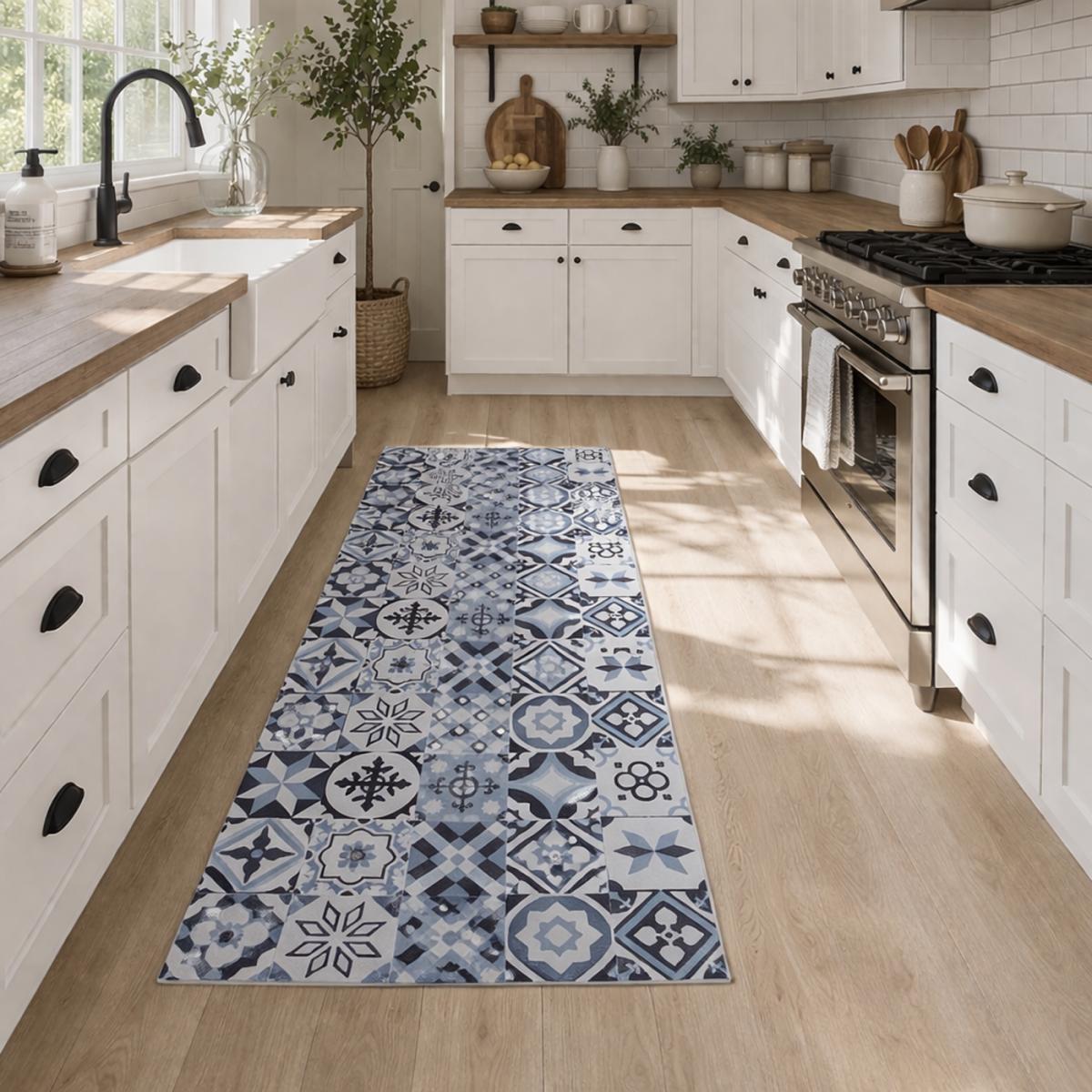 Tapis de cuisine en PVC motif géométrique PKIT, UN AMOUR DE TAPIS