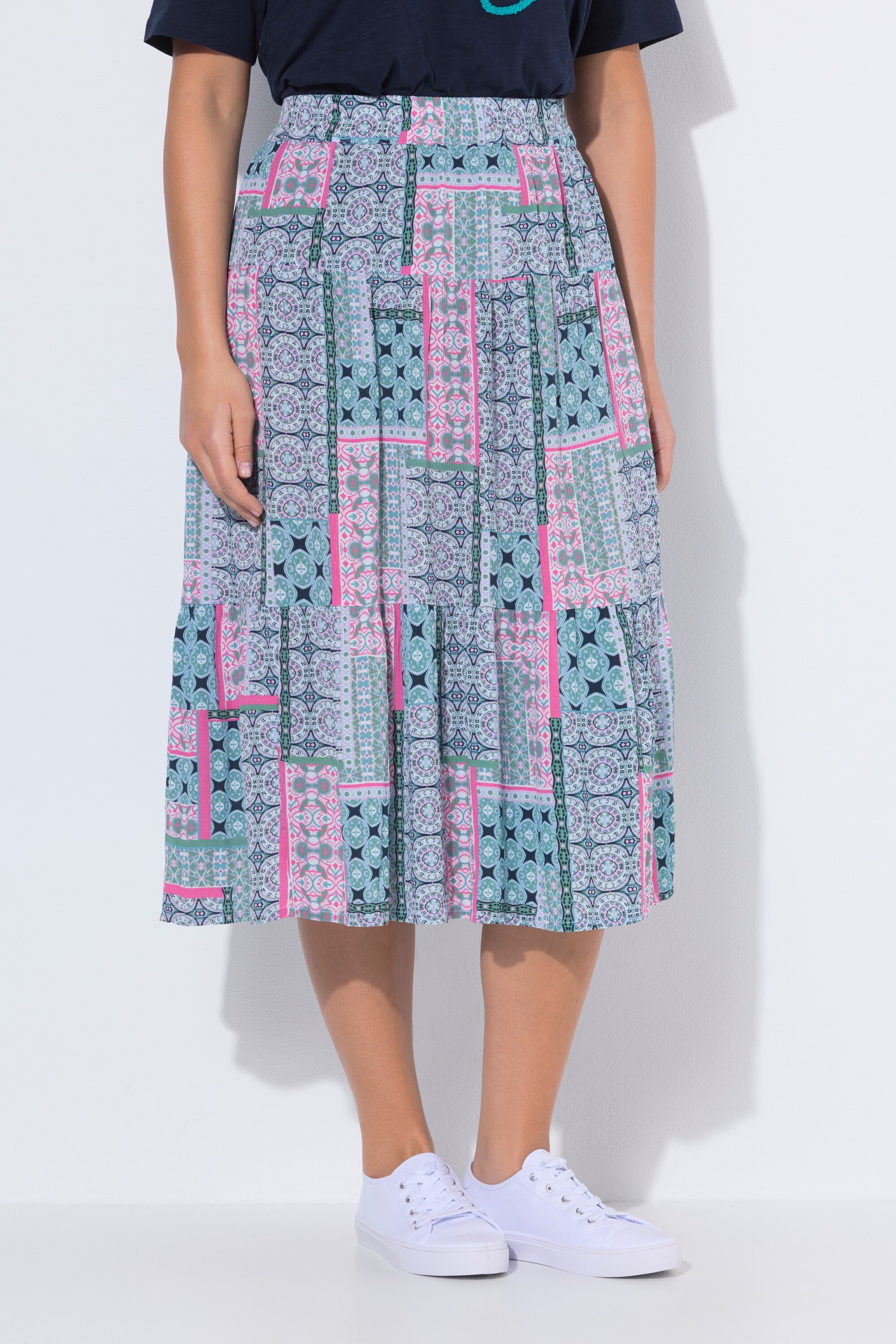 Jupe midi taille élastique et coupe évasée, ULLA POPKEN