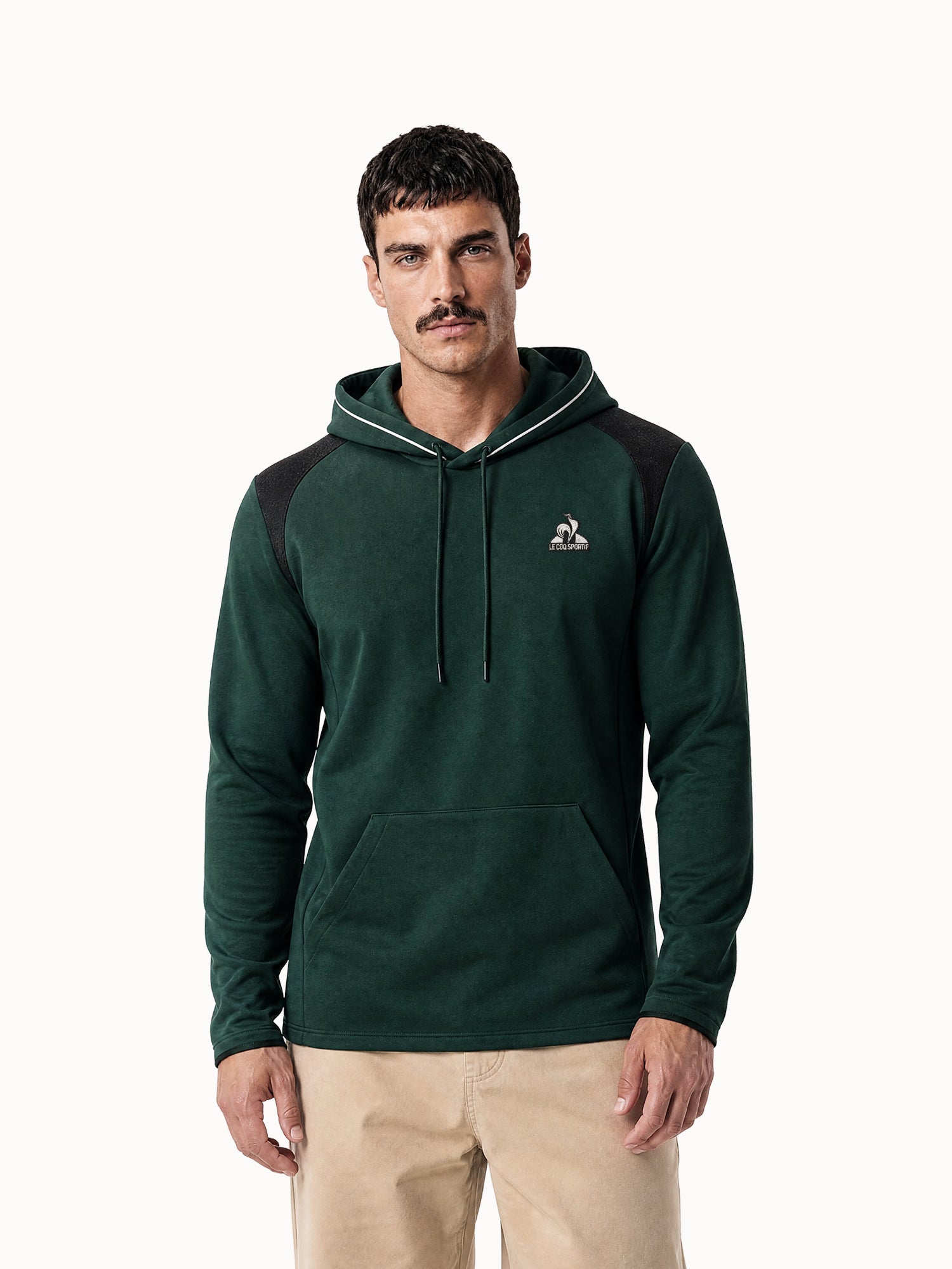 Sweat à capuche Coq d'Argent en jersey double effet piqué Coq d'argent, LE COQ SPORTIF