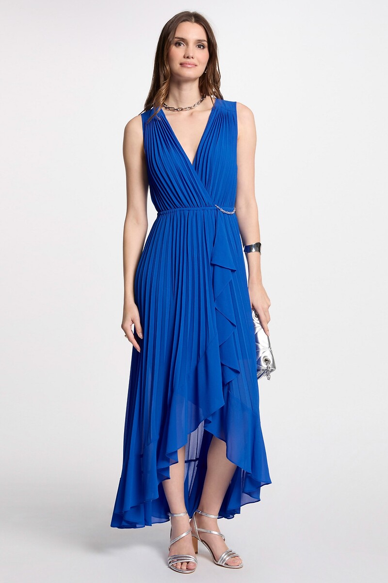 Robe longue fluide plissée