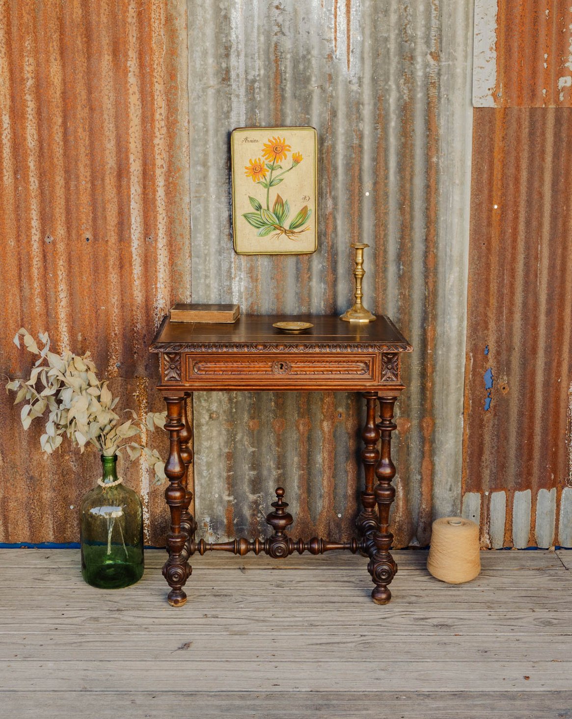 Table d'appoint en bois Francine N°1674 - Bon état, DEBONGOUT