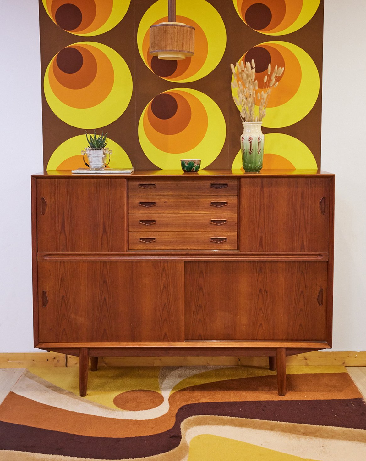 Grand buffet scandinave en teck Gustave N°551 - Bon état, DEBONGOUT