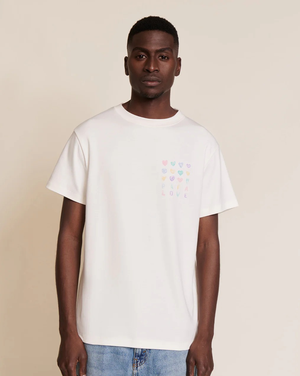 T-shirt imprimé en coton bio, MULTICŒURS, EMOI EMOI