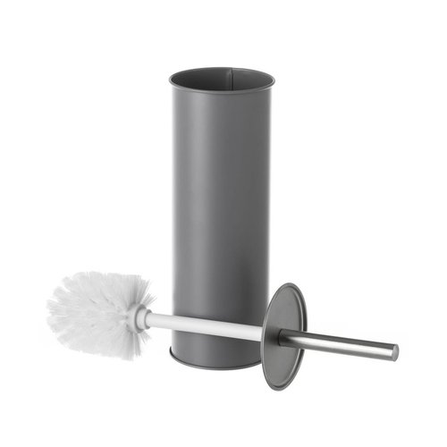 Balai brosse wc métal gris Couleur gris Wadiga