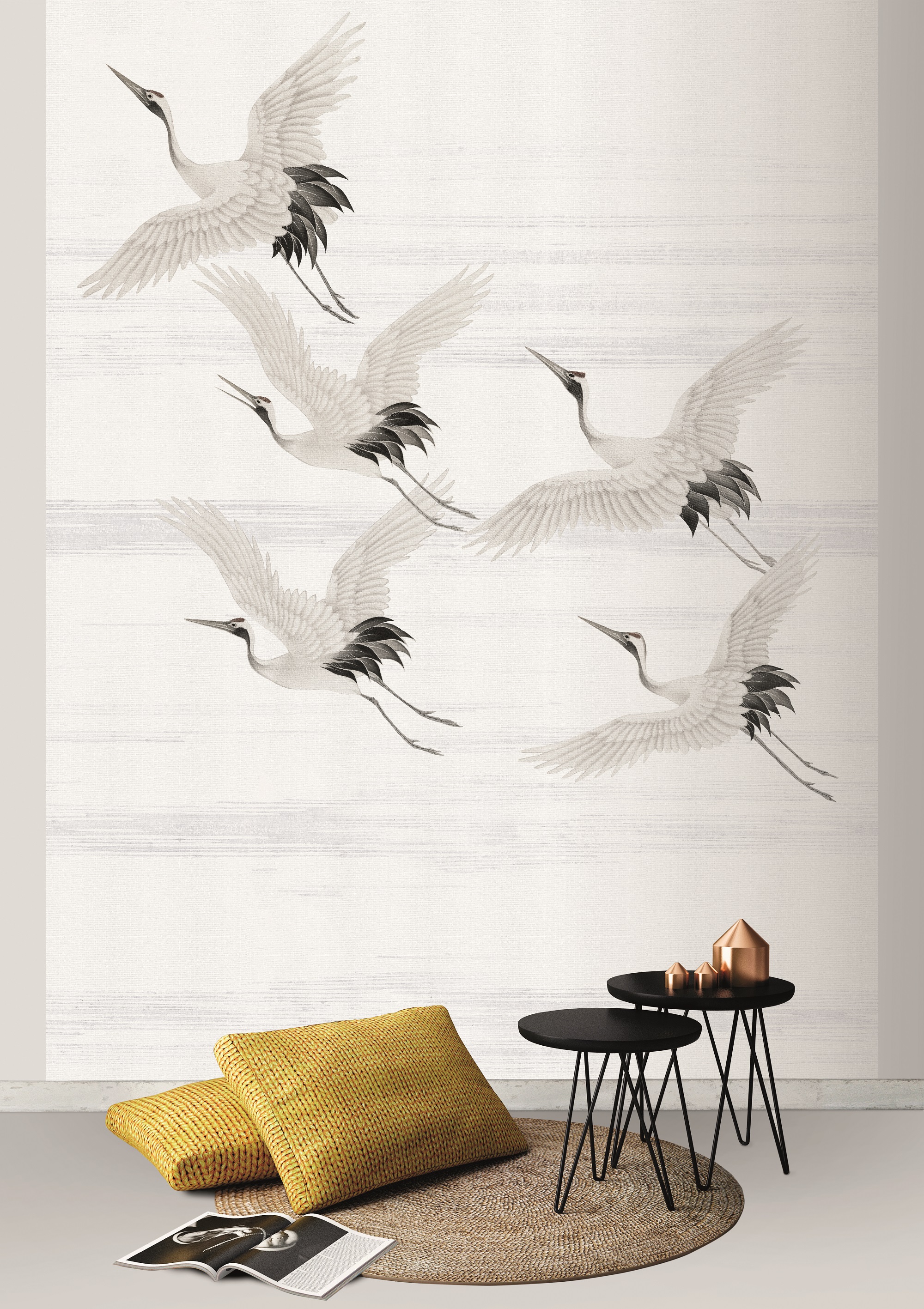 Papier peint panoramique Grues sauvages, ART FOR THE HOME