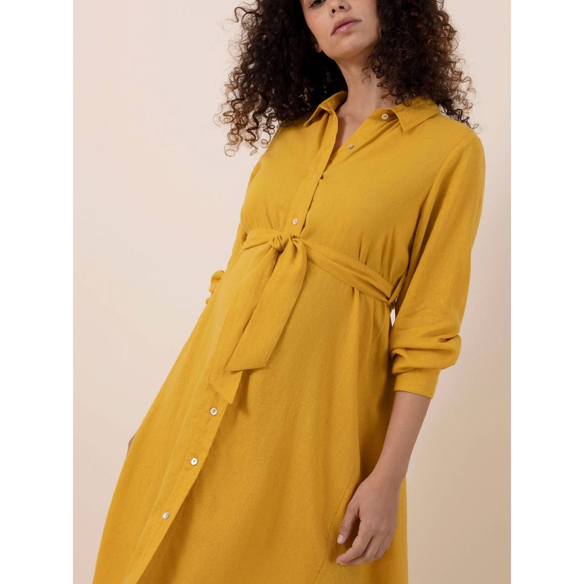 Robe lin jaune La Redoute