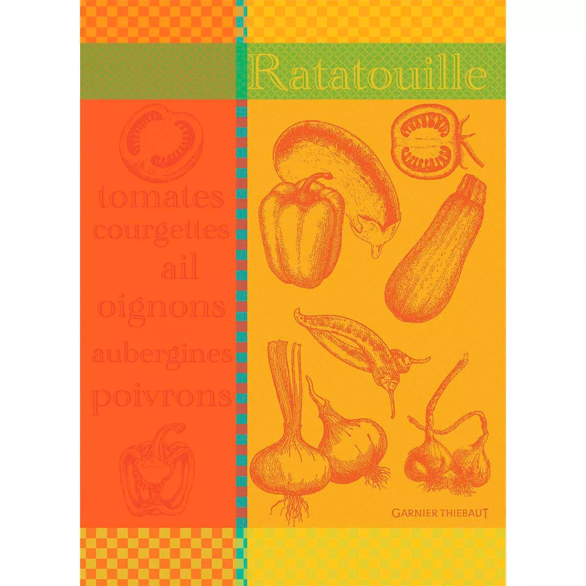 Torchon pur coton RATATOUILLE, GARNIER THIEBAUT