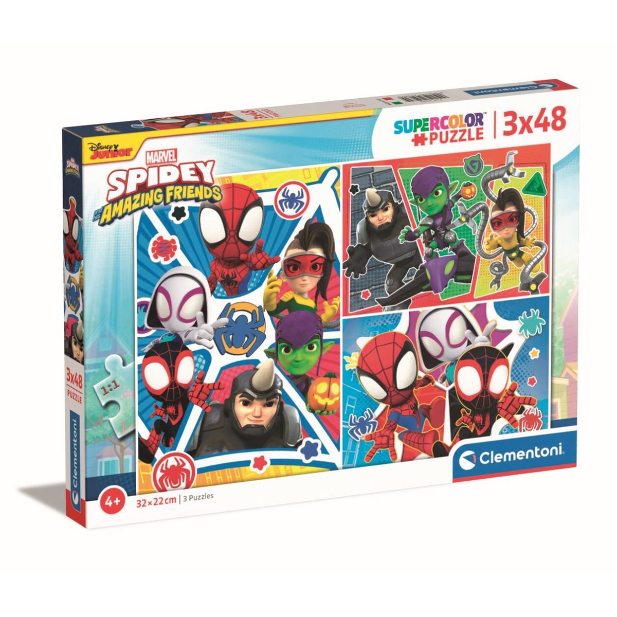 Puzzles 3x49 p - Spider-man en action, Puzzle enfant, Puzzle, Produits
