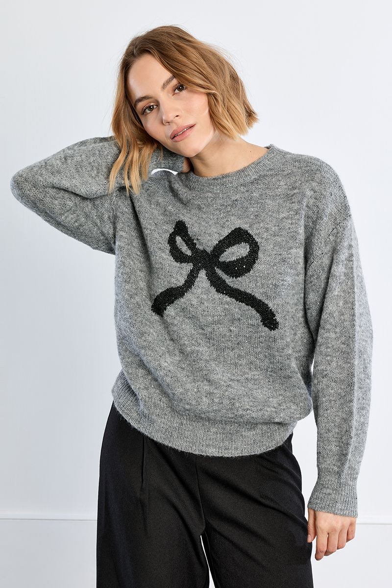 Pull en maille, motif nœud, LILI SIDONIO