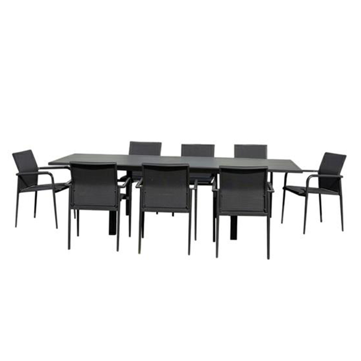 Ensemble 6/10p en alu et 8 fauteuils MODULO, WILSA GARDEN
