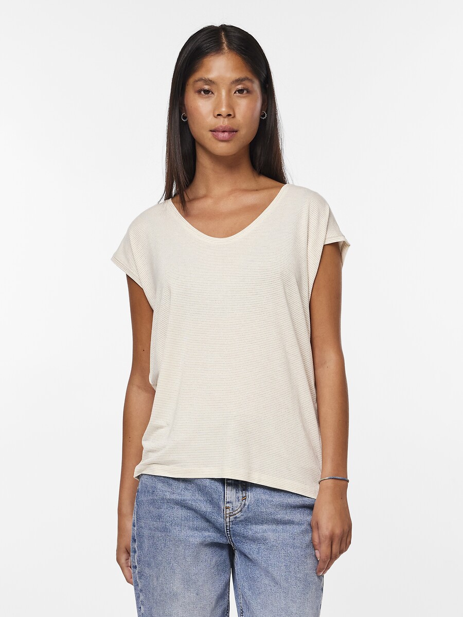 T-shirt effet brillant, PIECES