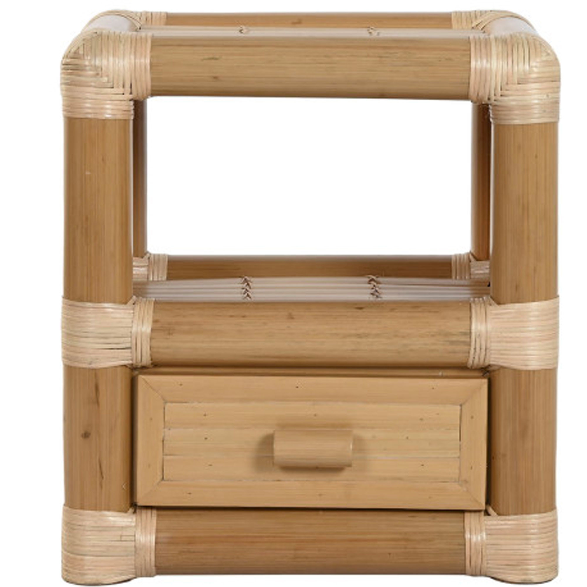 Table de chevet en bambou et rotin 1 tiroir 50x40x55cm, WADIGA