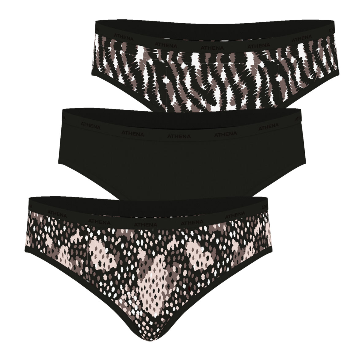Culottes, lot de 3, ECOPACK MODE, ATHENA