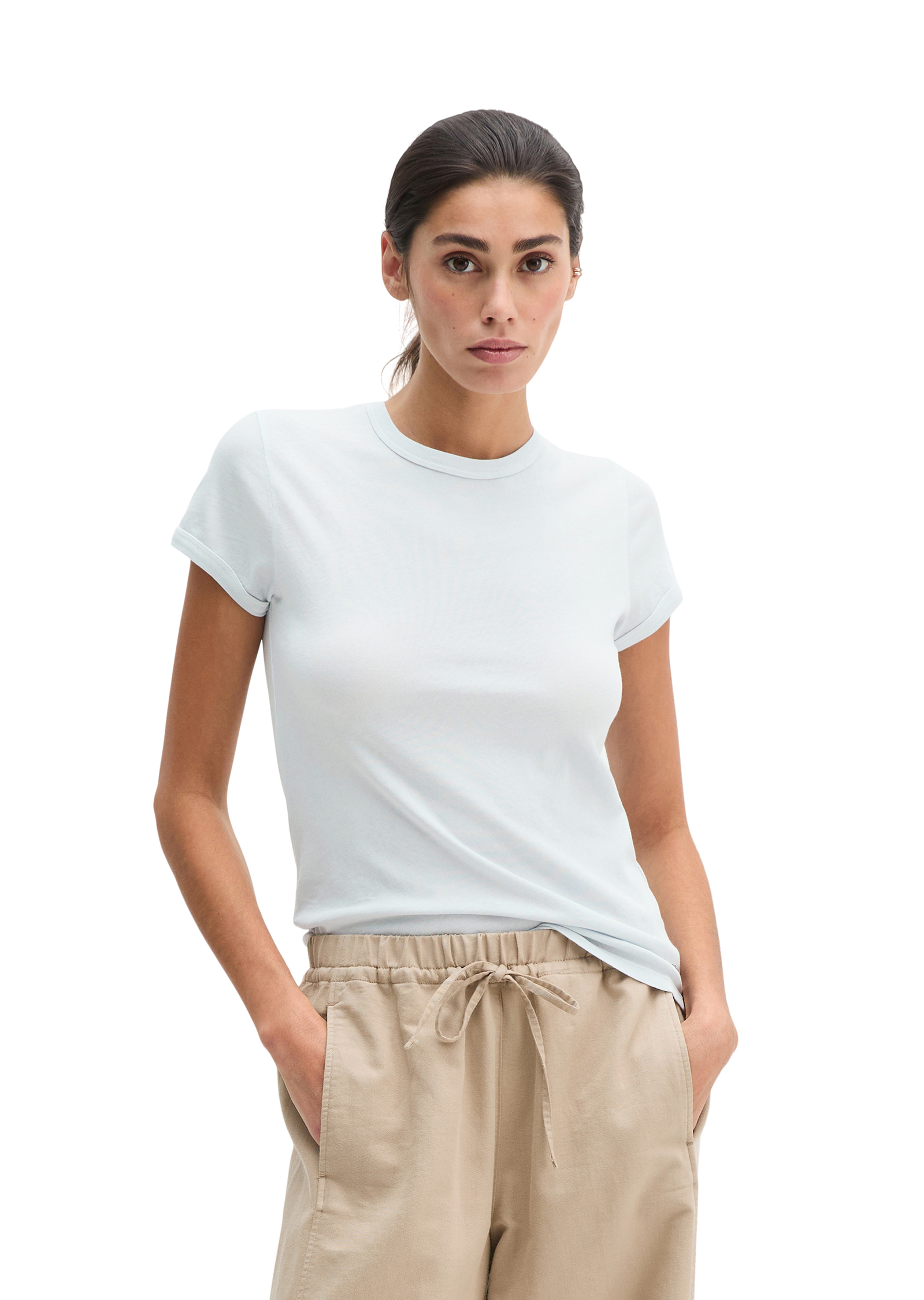 T-shirt slim en coton organique, MARC O'POLO