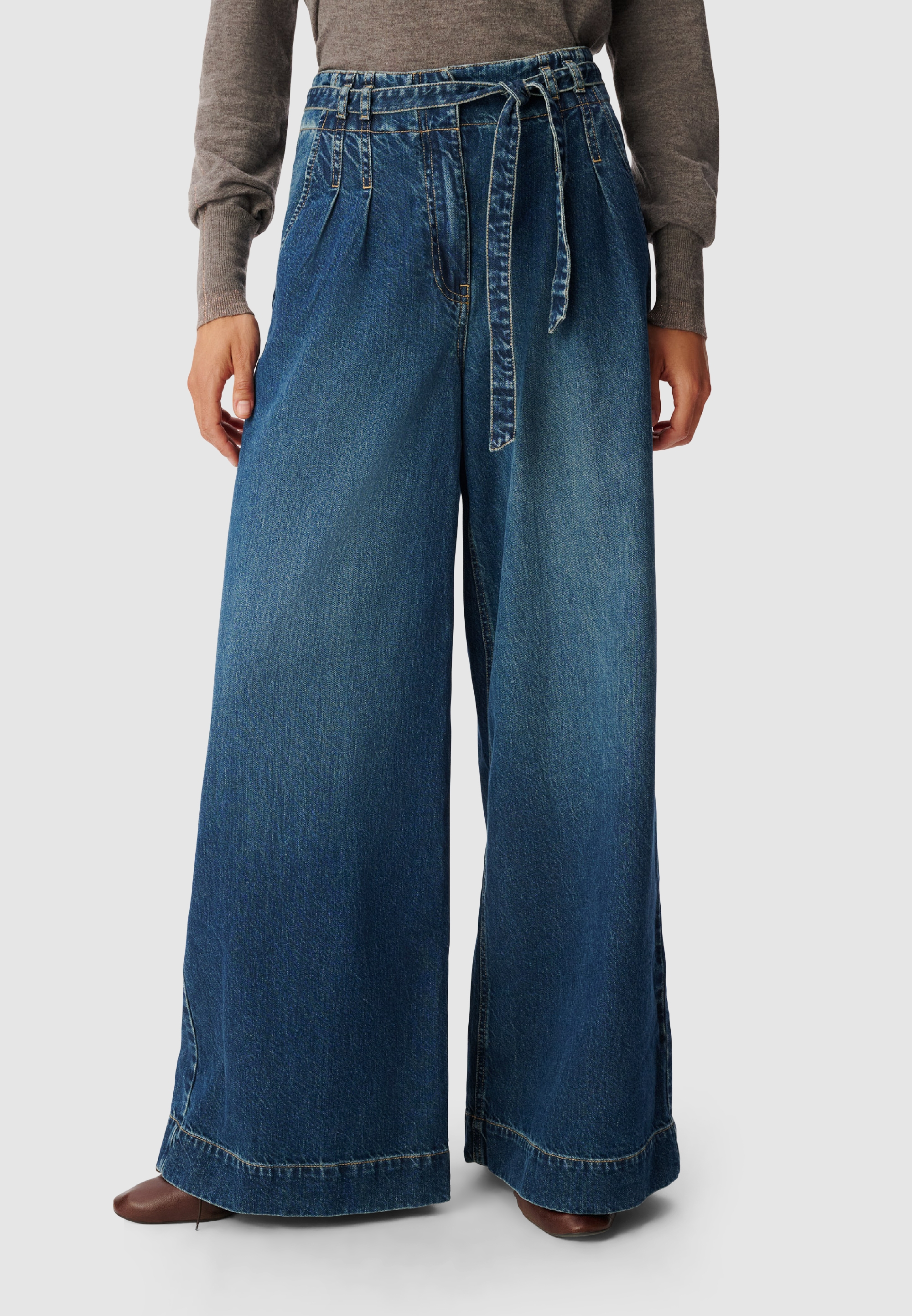 Jean large avec ceinture ELISA, IKKS