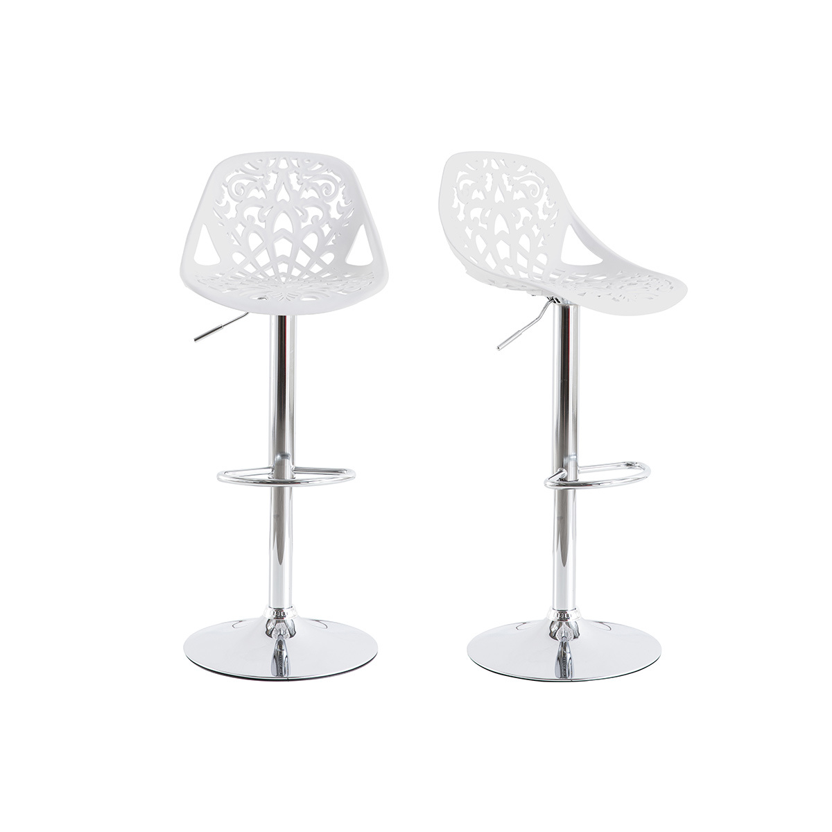 Tabourets de bar design avec motif baroque (lot de 2) BAROCCA, MILIBOO