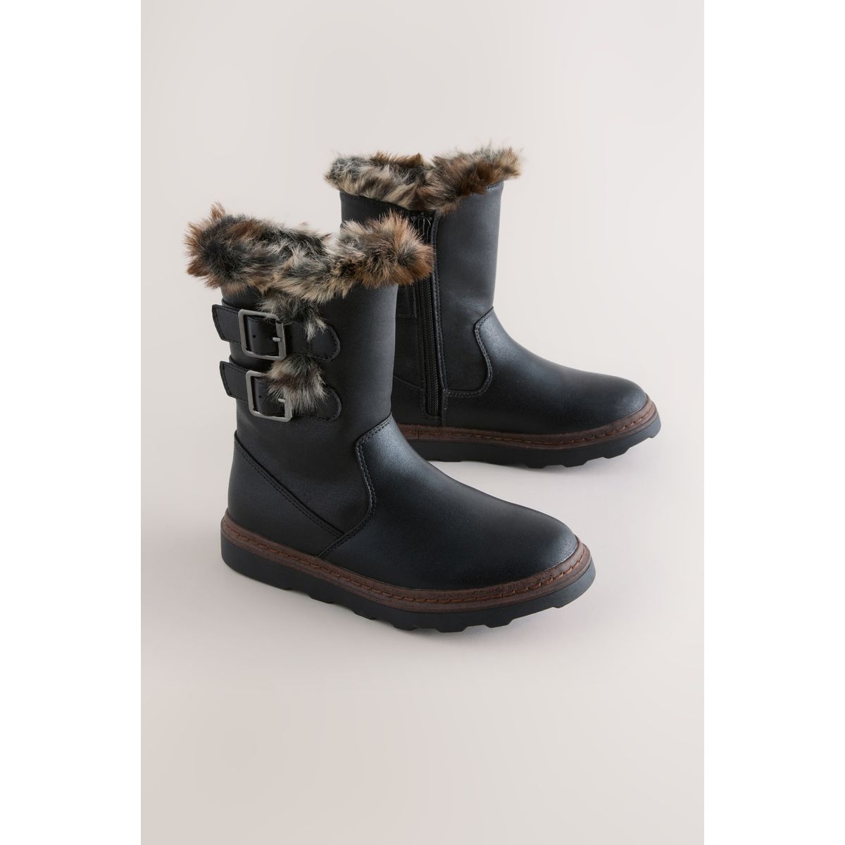 Bottines à boucle doublées de imitation fourrure, NEXT